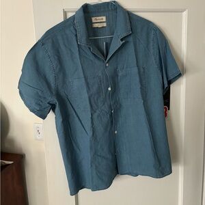 Madewell indigo easy camp collar shirt NEW WITH TAGS